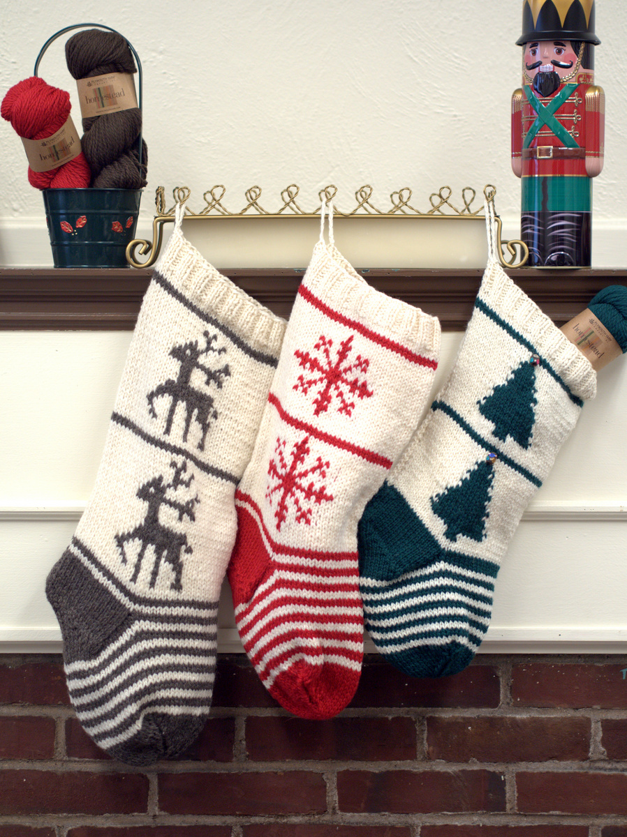 Free Knitting Pattern- Homestead Christmas Stockings Trio ...
